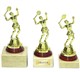 Trophäe Tennis Dame "- 25% Rabatt-Aktion": Kleine Trophäe mit plastischer, goldener PVC-Figur "TENNIS DAME".