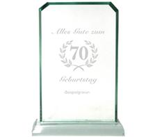 Glastrophäe: Neutrale Glastrophäe für die direkte Glasgravur. Bestens geeignet für Foto