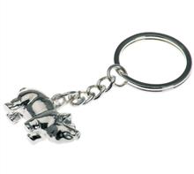Schlüsselkette Schwein: Schlüsselhänger "Glücks-Schweinchen", versilbert. Länge 7,5cm