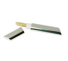 Zahnstocherdose: Zahnstocherdose, versilbert. Länge: 8,5cm Gravur: Monogramm, Name