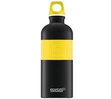 SIGG Trinkflasche schwarz/gelb 0,6l: SIGG-Trinkflasche mit Drehverschluß Füllmenge: 0,6l Farbe: schwarz matt/