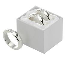 Serviettenringe solitär Paar: Serviettenring-Garnitur "Solitär" 2-teilig in Geschenkschachtel, versilber