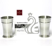 Set 2 Zinn-Stamper "Gravur": 2 ZINN-BECHER für Gravur im SET. Höhe: 6cm