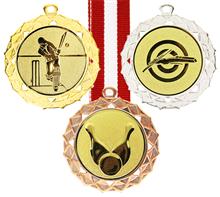 Medaille ISCHGL inkl. Riese + Band: Medaille im modernen Design inkl. Emblem "RIESE" Ø50mm und Band 2,2cm Ih
