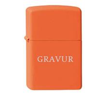 Zippo "Orange matt": ZIPPO Sturmfeuerzeug "Orange matt" Diamantgravur wird "Mittig" auf F