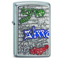 Zippo "Graffity": ZIPPO Sturmfeuerzeug "Graffity Zippo" Gravur auf Rückseite vom Zippo.