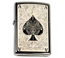 Zippo "Kartenspiel": ZIPPO Sturmfeuerzeug "Kartenspiel" Gravur auf Rückseite von Zippo.