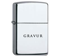 Zippo "regular Chrom poliert": ZIPPO Sturmfeuerzeug "Regular Chrom poliert" Diamantgravur wird "Mit