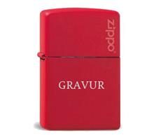 Zippo "Logo Rot": ZIPPO Sturmfeuerzeug "Rot mit Zippo-Logo" Diamantgravur wird "Mittig