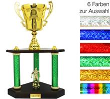 Säulenpokal inkl. Figur ihrer Wahl: Säulenpokal mit Henkelkorpus und plastischer Figur Ihrer Wahl.