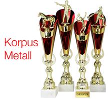 Moderner Pokal: Moderner Pokal in Blau-Silber-Gold-Kombination mit Größen von 28cm - 34cm.