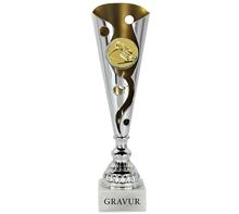 Pokal inkl. Motiv Ø50mm: Pokal in Rot-Gold-Kombination inkl. Motiv Ø50mm Ihrer Wahl!