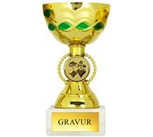 Pokal inkl. Motiv Ø25mm: Pokal in Blau-Silber-Kombination inkl. Motiv Ø25mm Ihrer Wahl!