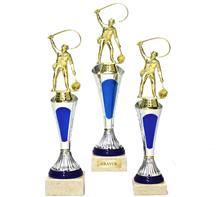 Trophäe inkl. Figur "F076": Trophäe inkl. plastischer, goldener Figur "Angler".