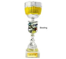 Pokal inkl. färbigem Wappen "Bowling": Pokal inkl. färbigem Wappen "BOWLING".