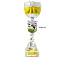Pokal inkl. färbigem Wappen "Fussball": Pokal inkl. färbigem Wappen "FUSSBALL".