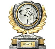 Steingußtrophäe inkl. Zinnemblem: Steinguss-Trophäe Höhe: 11,5cm inkl. ZINN-EMBLEM Ø50mm "HUNDESPORT" T