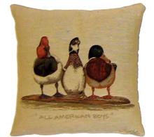 Kissen Enten: Kissen "ENTEN" beige Größe 35x35cm "ALL AMERICAN BOYS" ABVERKAUF - RES