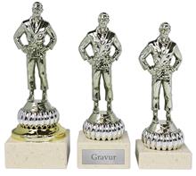 Trophäe "Judo" PVC-Figur: Plastische "JUDO" PVC-Figur in silber auf beigem Marmorsockel.