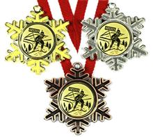 Med. "Sölden" inkl. ZW138 + Band: Medaille "Scheekristall inkl. Emblem "Biathlon" Ø25 mm und Band 2,2cm Ihre