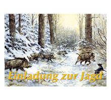 Einladungskarte Wildschweinjagd 10 Stück: Einladungskarten für die "WILDSCHWEINJAGD" Verpackungseinheit = 10 Stück