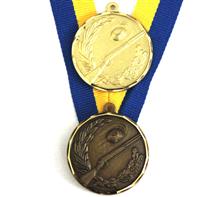 Medaille SAPHIR Skeet inkl. Band "MA073": Messingmedaille Ø42mm mit geprägtem Motiv "SKEET/TONTAUBE" mit Diamantsc
