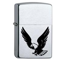 Zippo inkl. Lasergravur "ADLER" SL57: ZIPPO Sturmfeuerzeug "Regular chrom gebürstet" Inkl. Lasergravur schwa