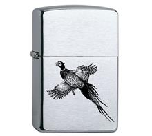 Zippo inkl. Lasergravur "Fasan" HW2: ZIPPO Sturmfeuerzeug "Regular chrom gebürstet" Inkl. Lasergravur schwa