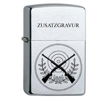 Zippo ink. Lasergravur "Gewehre" G28: ZIPPO Sturmfeuerzeug "Regular chrom gebürstet" Inkl. Lasergravur schwa
