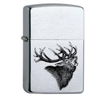 Zippo inkl. Lasergravur "Hirsch" HW5: ZIPPO Sturmfeuerzeug "Regular chrom gebürstet" Inkl. Lasergravur schwa