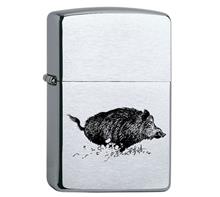 Zippo inkl. Lasergravur "Keiler" HW7: ZIPPO Sturmfeuerzeug "Regular chrom gebürstet" Inkl. Lasergravur schwa